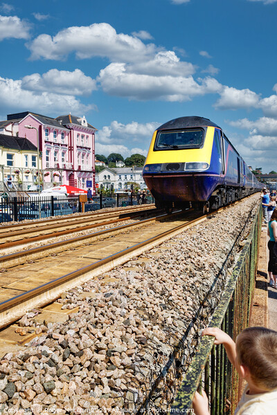 Thundering Train in Dawlish Picture Board by Roger Mechan