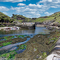 Buy canvas prints of Tranquil Boscastle Harbour by Roger Mechan