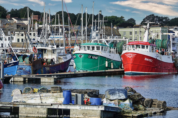 A Bustling Fishing Port Picture Board by Roger Mechan