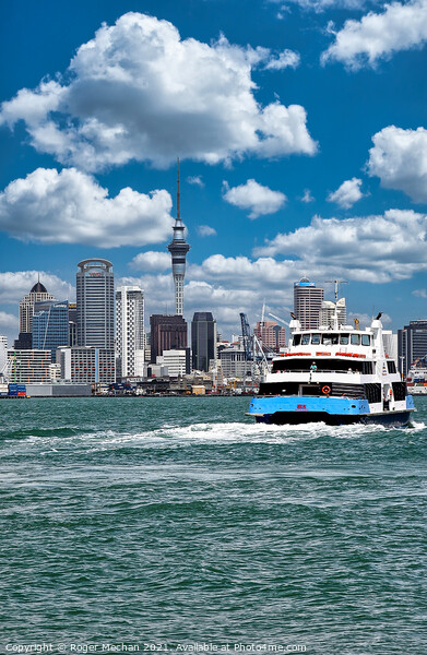 Auckland Skyline by Ferry Picture Board by Roger Mechan