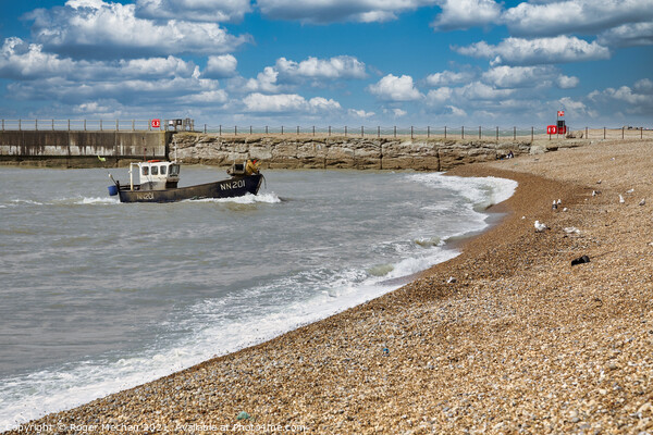 The Lone Trawler's Arrival at Hastings Picture Board by Roger Mechan