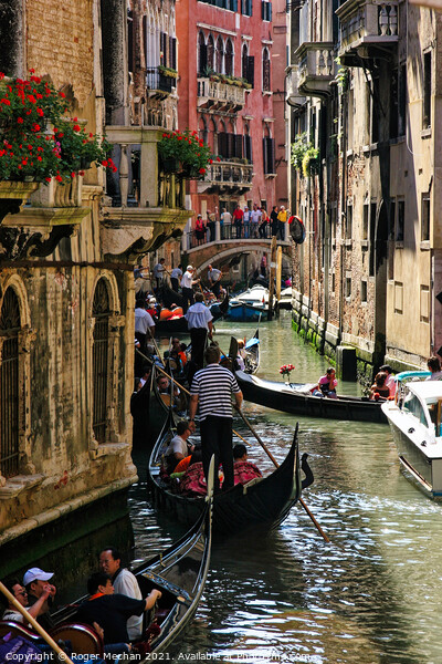 A Serene Gondola Ride Through Venice Picture Board by Roger Mechan