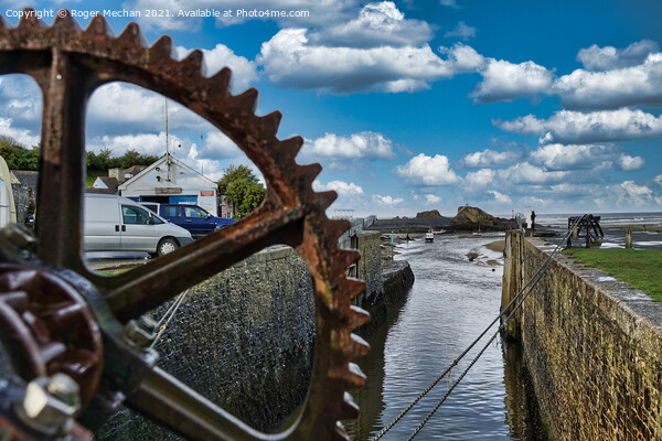 The Magnificence of Bude Canal Lock Gear Wheel Picture Board by Roger Mechan