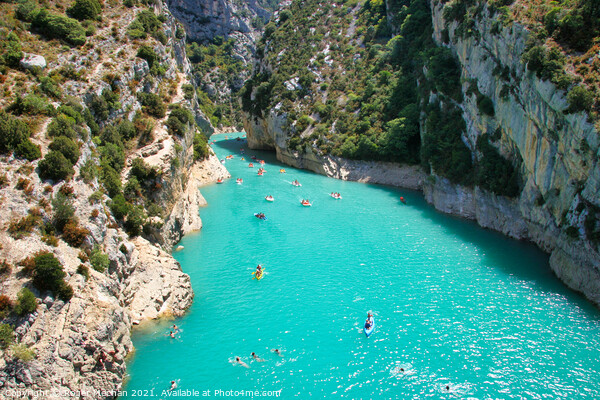Turquoise Adventure in Verdon Gorge Picture Board by Roger Mechan