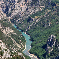 Buy canvas prints of Turquoise Serpent in Verdon Gorge by Roger Mechan