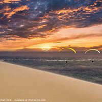 Buy canvas prints of Soaring into the Golden Sunset by Roger Mechan