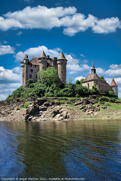 Castle on an Island Picture Board by Roger Mechan