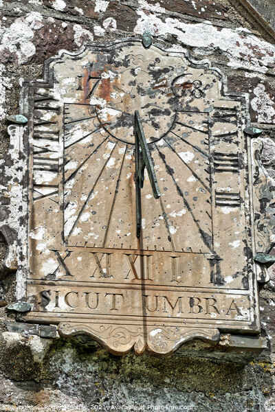 Timeless Ornate Sundial Picture Board by Roger Mechan