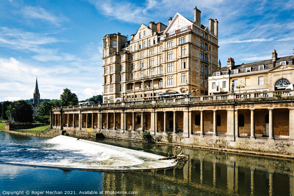 Pulteney Weir Bath - An Iconic British Waterfall Picture Board by Roger Mechan