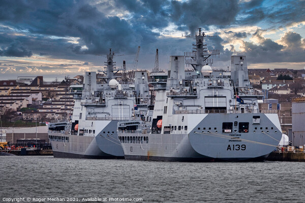 Twin Titans of the Royal Fleet Auxiliary Picture Board by Roger Mechan