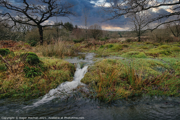 Torrential Dartmoor Landscape Picture Board by Roger Mechan