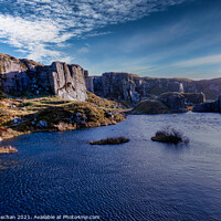Buy canvas prints of Granite Lake in a Former Quarry by Roger Mechan