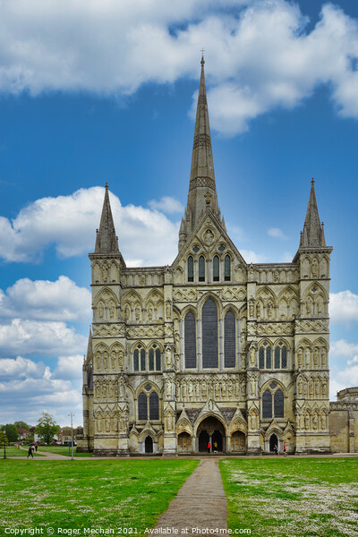 Towering Salisbury Cathedral Picture Board by Roger Mechan