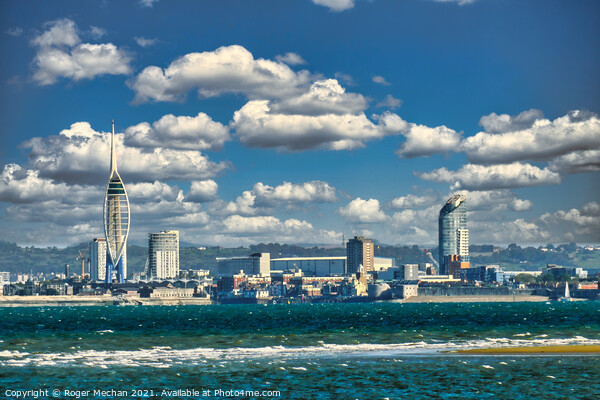 Towering Over Solent Picture Board by Roger Mechan