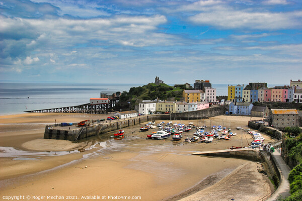 Colourful Tenby Harbour: A Coastal Gem Picture Board by Roger Mechan