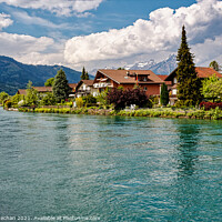 Buy canvas prints of Serenity of Swiss Lake by Roger Mechan