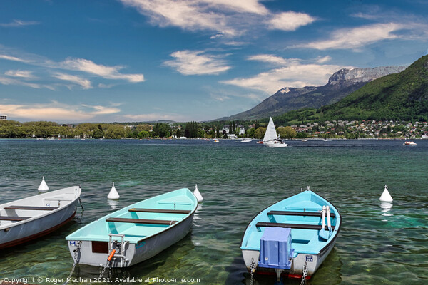 Serenity on Lake Annecy Picture Board by Roger Mechan