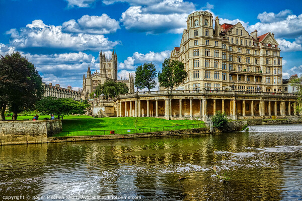 A Serene Vantage Point of Bath's Landmarks Picture Board by Roger Mechan