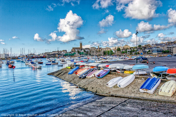 Vibrant Penzance Port Picture Board by Roger Mechan