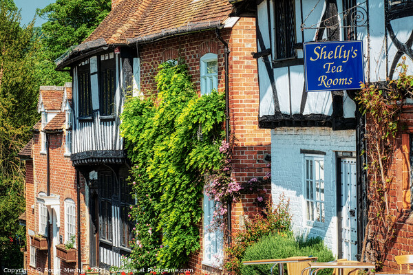 Village houses and English tea room Chilham Picture Board by Roger Mechan