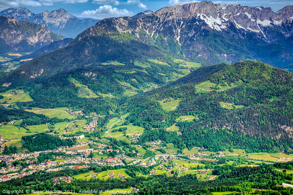 Verdant valley nestled in the Bavarian Alps Picture Board by Roger Mechan