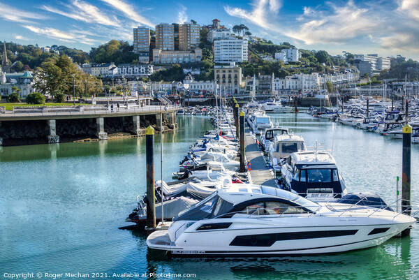 Tranquil Torquay Marina Picture Board by Roger Mechan