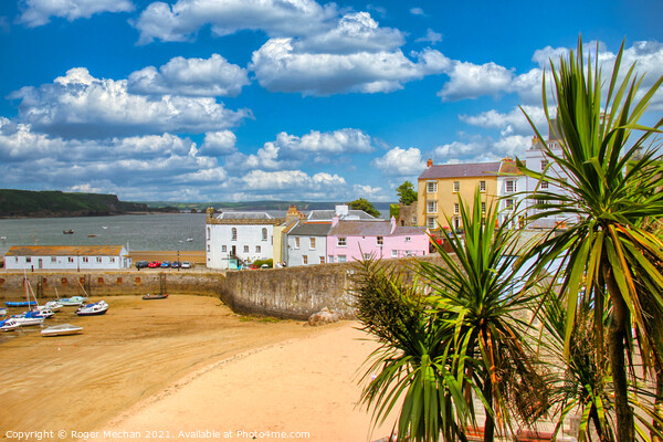 Colourful Terrace Overlooking Sandy Beach Picture Board by Roger Mechan