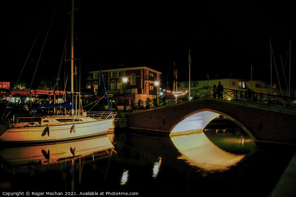 Night Romance in Port Grimaud Picture Board by Roger Mechan