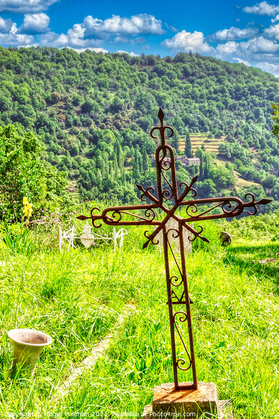 Verdant Iron Cross Grave Picture Board by Roger Mechan