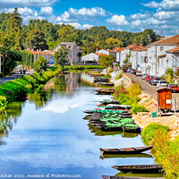 Buy canvas prints of Serene Coulon Canal Scene by Roger Mechan