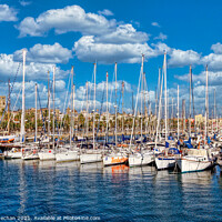 Buy canvas prints of Serene Yachting Marina in Barcelona by Roger Mechan