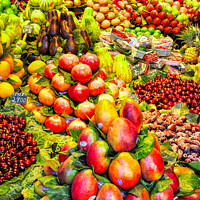 Buy canvas prints of Abundance of Fresh Fruits by Roger Mechan