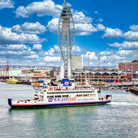 Buy canvas prints of Departing Portsmouth's Harbor by Roger Mechan