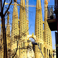 Buy canvas prints of Gaudi's Masterpiece: A Towering View by Roger Mechan