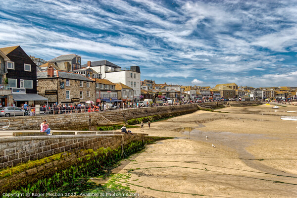 Bustling St Ives Beach Town Picture Board by Roger Mechan