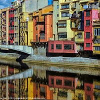 Buy canvas prints of Charming Canal-Side Abode in Gerona by Roger Mechan