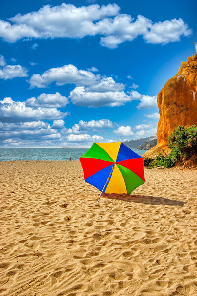 A Vibrant Beach Scene Picture Board by Roger Mechan