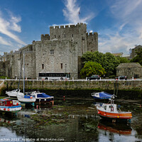 Buy canvas prints of Castle Rushen's Harbour View by Roger Mechan