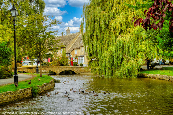 Serenity on Cotswold Stone Bridge Picture Board by Roger Mechan