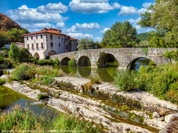 Serene Bridge and Monastery in Cantabria Picture Board by Roger Mechan