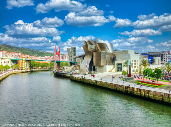 Iconic Bilbao Guggenheim in summer splendour Picture Board by Roger Mechan