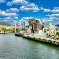 Buy canvas prints of Iconic Bilbao Guggenheim in summer splendour by Roger Mechan