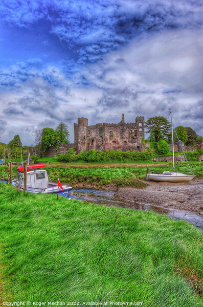 Exquisite Laugharne Castle Picture Board by Roger Mechan