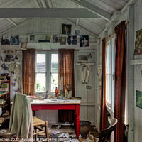 Buy canvas prints of Dylan Thomas' Abandoned Boat House by Roger Mechan