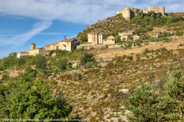 Castle and Medieval Village in Verdon Gorge Picture Board by Roger Mechan