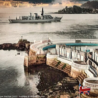 Buy canvas prints of Crossing Plymouth Sound by Roger Mechan