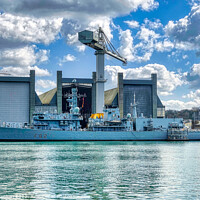 Buy canvas prints of The Mighty HMS Somerset by Roger Mechan