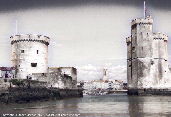 The Mighty Castles of La Rochelle Harbor Picture Board by Roger Mechan