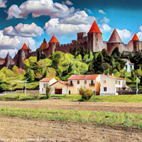 Buy canvas prints of Carcassonne's Enchanting Fortifications by Roger Mechan
