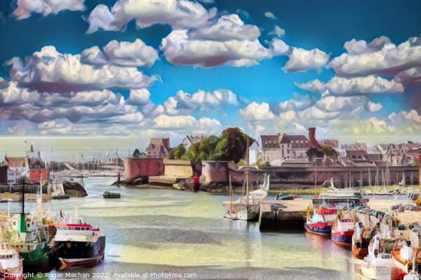 Towers and walls of Concarneau Picture Board by Roger Mechan